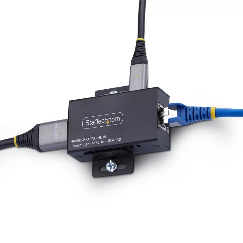 Extensor HDMI StarTech.com sobre CAT5e/CAT6, 4K 60Hz, até 200ft (60m), kit transmissor e recetor, Power over Cable, formato compacto