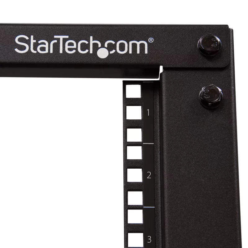 Rack de servidor móvel open-frame StarTech.com 4 postes 18U, rack de rede de 19 polegadas de quatro postes com rodas, rack rolante com profundidade ajustável para equipamento de computador/AV/dados/IT – rodas, pés niveladores ou montagem no chão