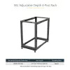 Rack de servidor móvel open-frame StarTech.com 4 postes 18U, rack de rede de 19 polegadas de quatro postes com rodas, rack rolante com profundidade ajustável para equipamento de computador/AV/dados/IT – rodas, pés niveladores ou montagem no chão