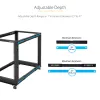 Rack de servidor móvel open-frame StarTech.com 4 postes 18U, rack de rede de 19 polegadas de quatro postes com rodas, rack rolante com profundidade ajustável para equipamento de computador/AV/dados/IT – rodas, pés niveladores ou montagem no chão