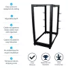 Rack de servidor móvel open-frame StarTech.com 4 postes 25U, rack de rede de 19 polegadas de quatro postes com rodas, rack rolante com profundidade ajustável para equipamento de computador/AV/dados/IT – rodas, pés niveladores ou montagem no chão