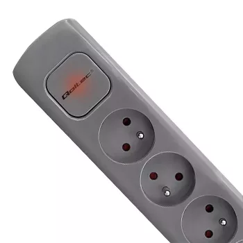 Extensão de energia Qoltec 50275 1.8m 5 tomadas AC interior cinzento