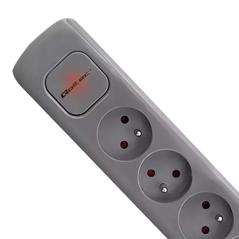 Extensão de energia Qoltec 50275 1.8m 5 tomadas AC interior cinzento