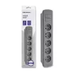 Extensão de energia Qoltec 50275 1.8m 5 tomadas AC interior cinzento