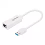 Adaptador de rede Gigabit USB-A Manhattan, branco, rede 10/100/1000 Mbit/s, USB 3.0, Ethernet, RJ45, três anos de garantia, compatível com USB31000SW.