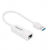 Adaptador de rede Gigabit USB-A Manhattan, branco, rede 10/100/1000 Mbit/s, USB 3.0, Ethernet, RJ45, três anos de garantia, compatível com USB31000SW.