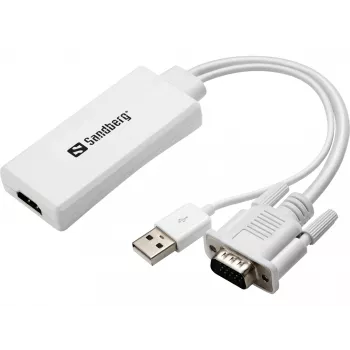 Conversor Sandberg VGA+Áudio para HDMI