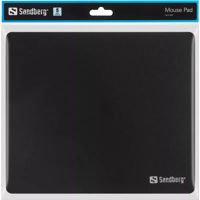 Tapete de rato Sandberg preto, preto, monocromático