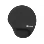 Tapete de rato Sandberg Memory Foam redondo, preto, liso, espuma com memória, apoio de pulso, base antiderrapante