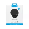 Tapete de rato Sandberg Memory Foam redondo, preto, liso, espuma com memória, apoio de pulso, base antiderrapante