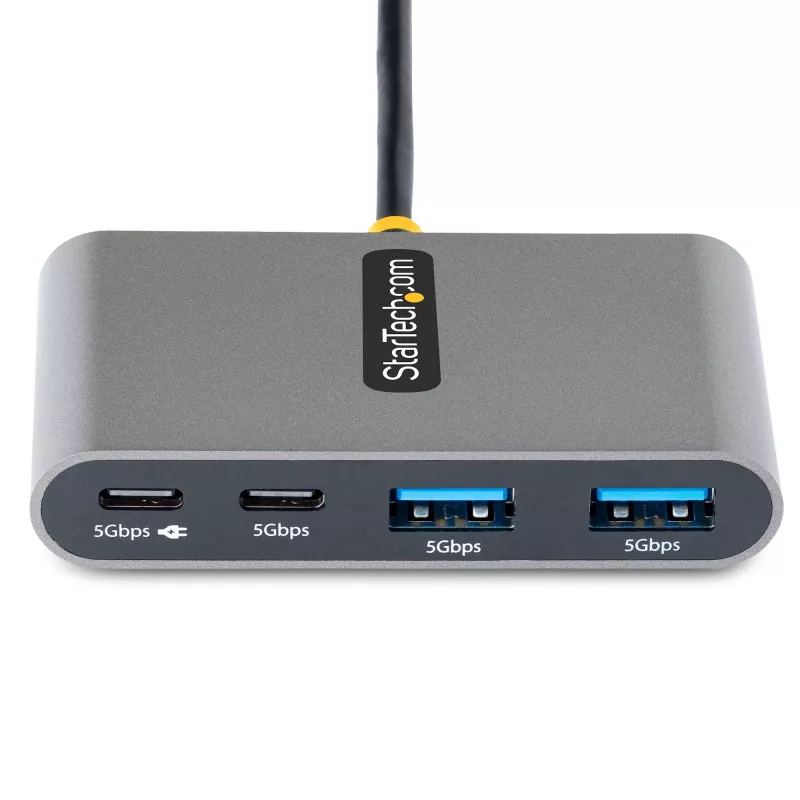 Hub USB-C de 4 portas StarTech.com com Power Delivery Pass-Through de 100W – 2x USB-A + 2x USB-C – USB 3.0 5Gbps – cabo de 1ft (30cm) – Hub USB Type-C para USB-A/C portátil