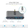 Hub USB-C de 4 portas StarTech.com com Power Delivery Pass-Through de 100W – 2x USB-A + 2x USB-C – USB 3.0 5Gbps – cabo de 1ft (30cm) – Hub USB Type-C para USB-A/C portátil