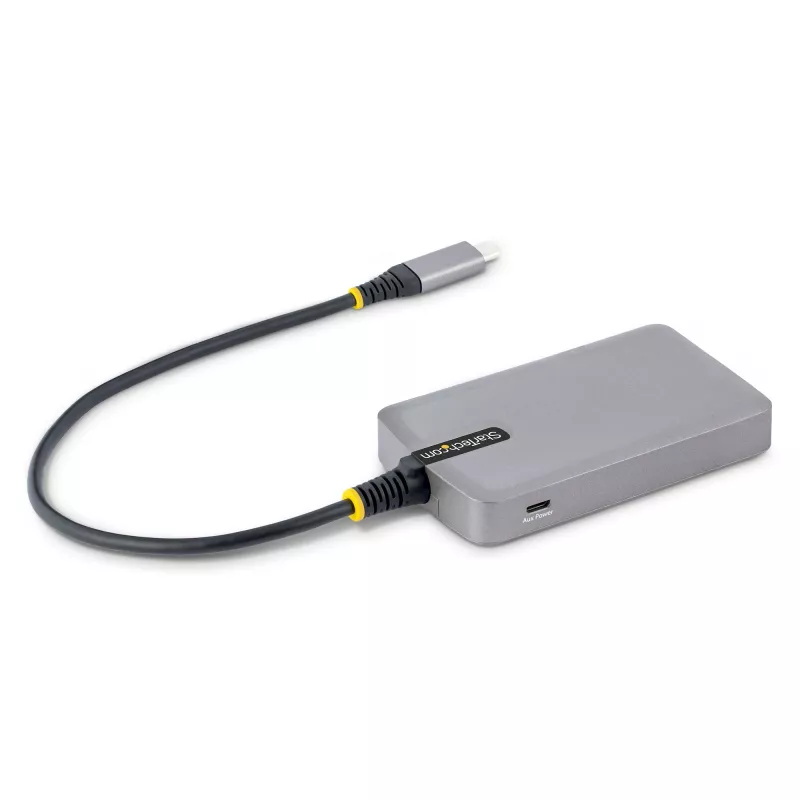 Hub USB-C de 3 portas StarTech.com com Ethernet - 3x portas USB-A, Gigabit Ethernet RJ45, USB 3.0 5Gbit/s, alimentado pelo bus, cabo de 30 cm - Adaptador hub USB Type-C para portátil com Gigabit Ethernet