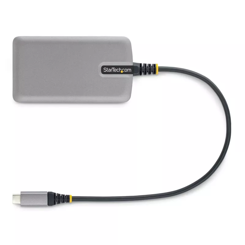 Hub USB-C de 3 portas StarTech.com com Ethernet - 3x portas USB-A, Gigabit Ethernet RJ45, USB 3.0 5Gbit/s, alimentado pelo bus, cabo de 30 cm - Adaptador hub USB Type-C para portátil com Gigabit Ethernet