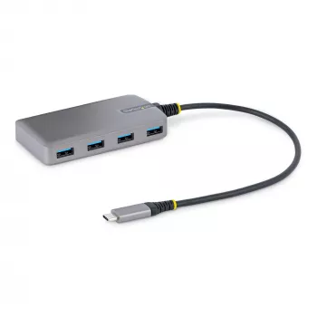Hub USB-C de 4 portas StarTech.com - 5Gbit/s - alimentado pelo bus - Hub USB-C para 4x USB-A com entrada de alimentação auxiliar opcional - hub USB portátil para secretária/portátil - cabo de 30 cm - Hub de expansão USB