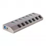 Hub USB-C de 7 portas autoalimentado StarTech.com com interruptores individuais on/off, hub de expansão USB 3.0 5Gbps com fonte de alimentação, hub USB-C para USB-A para secretária/portátil, hub USB Type-C com BC 1.2