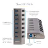 Hub USB-C de 7 portas autoalimentado StarTech.com com interruptores individuais on/off, hub de expansão USB 3.0 5Gbps com fonte de alimentação, hub USB-C para USB-A para secretária/portátil, hub USB Type-C com BC 1.2