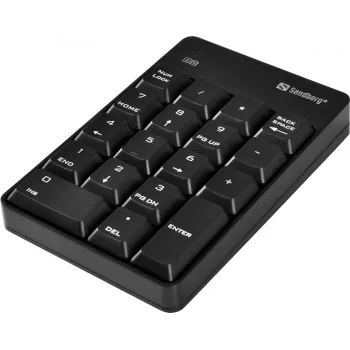 Teclado numérico sem fios Sandberg Wireless Numeric Keypad 2, RF Wireless, 18, portátil/PC, preto