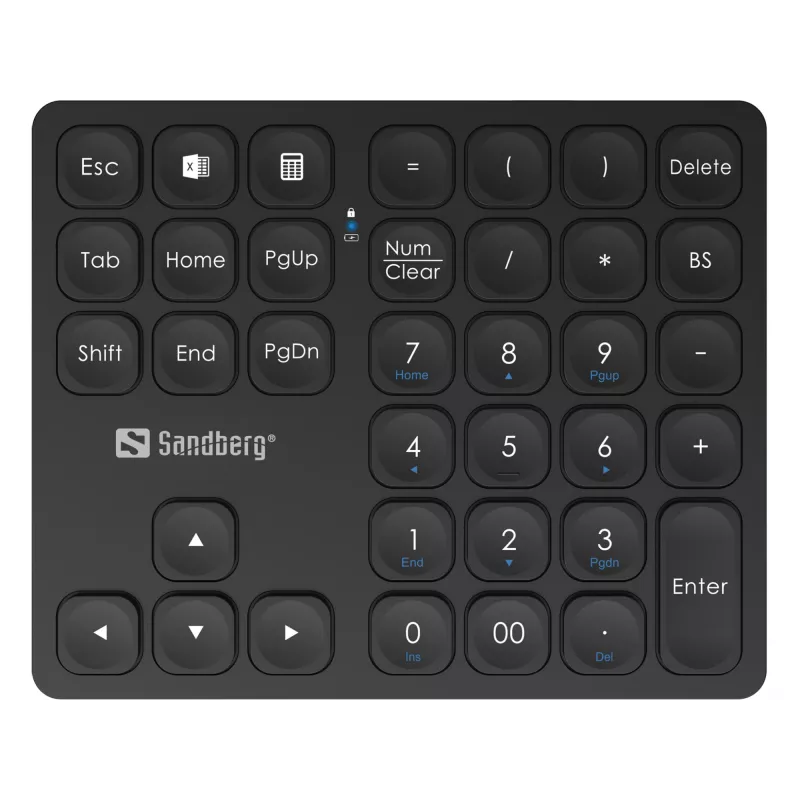 Teclado numérico Sandberg Wireless Numeric Keypad Pro membrana 36 teclas