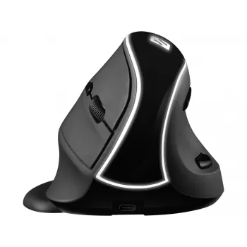 Rato vertical sem fios Sandberg Wireless Vertical Mouse Pro, destro, design vertical, ótico, RF Wireless, 1600 DPI, preto