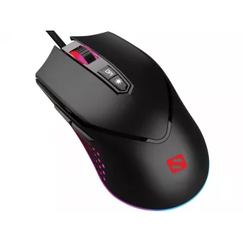 Rato Sandberg Azazinator 6400, destro, USB Type-A, 6400 DPI, preto