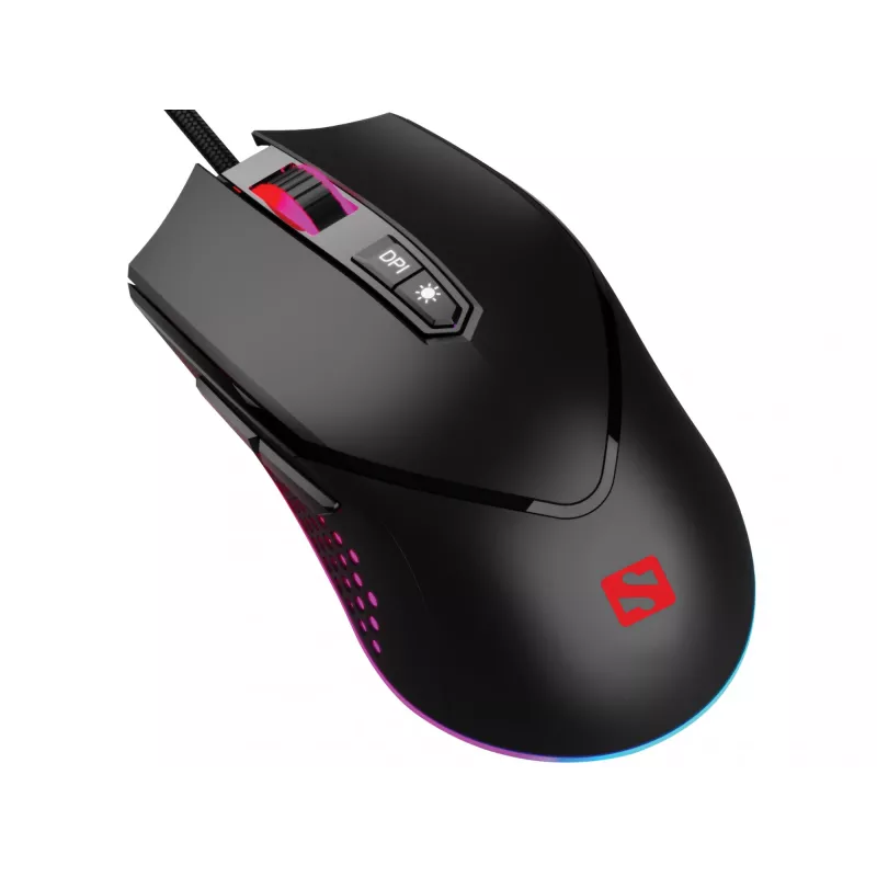 Rato Sandberg Azazinator 6400, destro, USB Type-A, 6400 DPI, preto