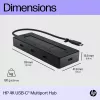 Hub Multiporta HP 4K USB-C, USB Type-C, USB 3.2 Gen 2 (3.1 Gen 2) Type-C, 10000 Mbit/s, Preto, 4K Ultra HD, China