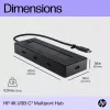 Hub Multiporta HP 4K USB-C, USB Type-C, USB 3.2 Gen 2 (3.1 Gen 2) Type-C, 10000 Mbit/s, Preto, 4K Ultra HD, China