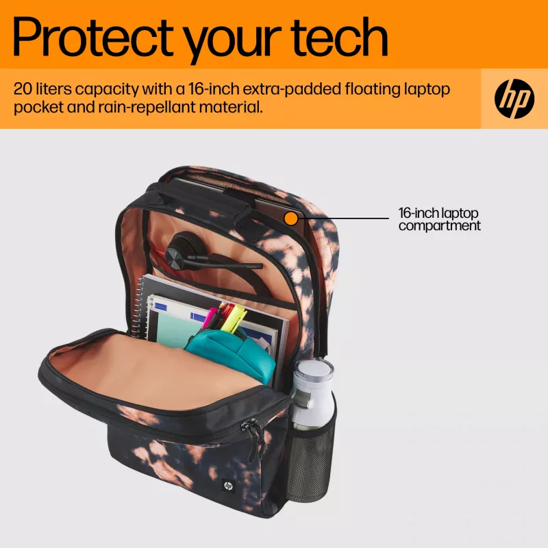HP 7J592AA Campus XL mochila, 16 polegadas (40,6 cm), 20 l, 620 g, Marble Stone