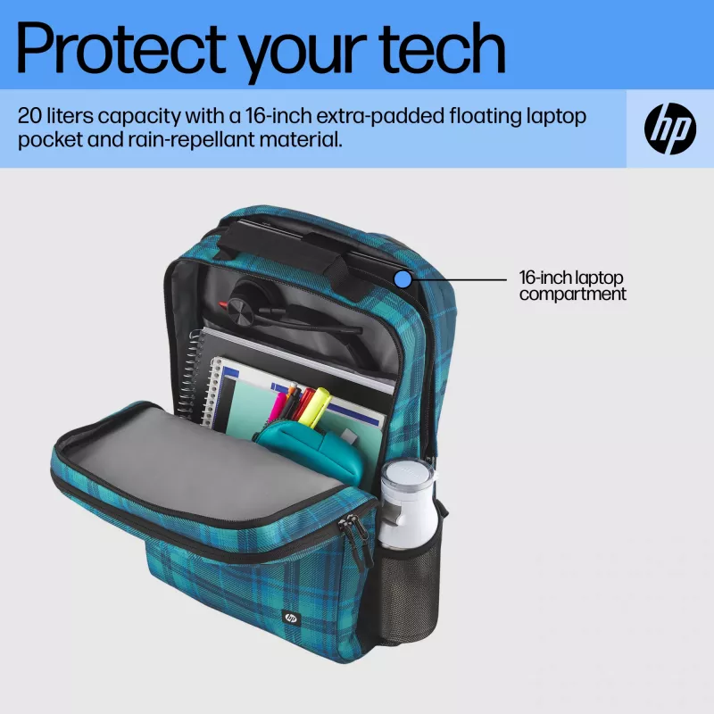 HP 7J592AA Campus XL mochila, 16 polegadas (40,6 cm), 20 l, 620 g, Marble Stone