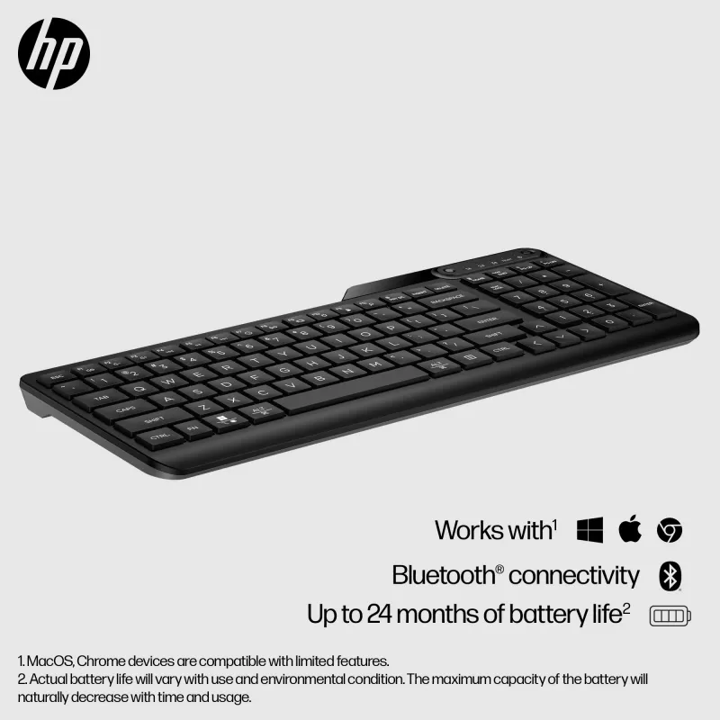 Teclado HP 460 Multi-Device Bluetooth, Tamanho completo (100%), sem fios, Bluetooth, mecânico, Preto