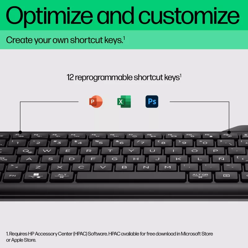 Teclado HP 460 Multi-Device Bluetooth, Tamanho completo (100%), sem fios, Bluetooth, mecânico, Preto