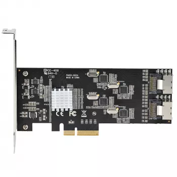 Placa SATA PCIe StarTech.com de 8 portas – Placa de expansão PCI Express 6 Gbit/s SATA com 4 controladores host – Placa controladora SATA PCIe – PCI-e x4 Gen 2 para SATA III – SATA HDD/SSD