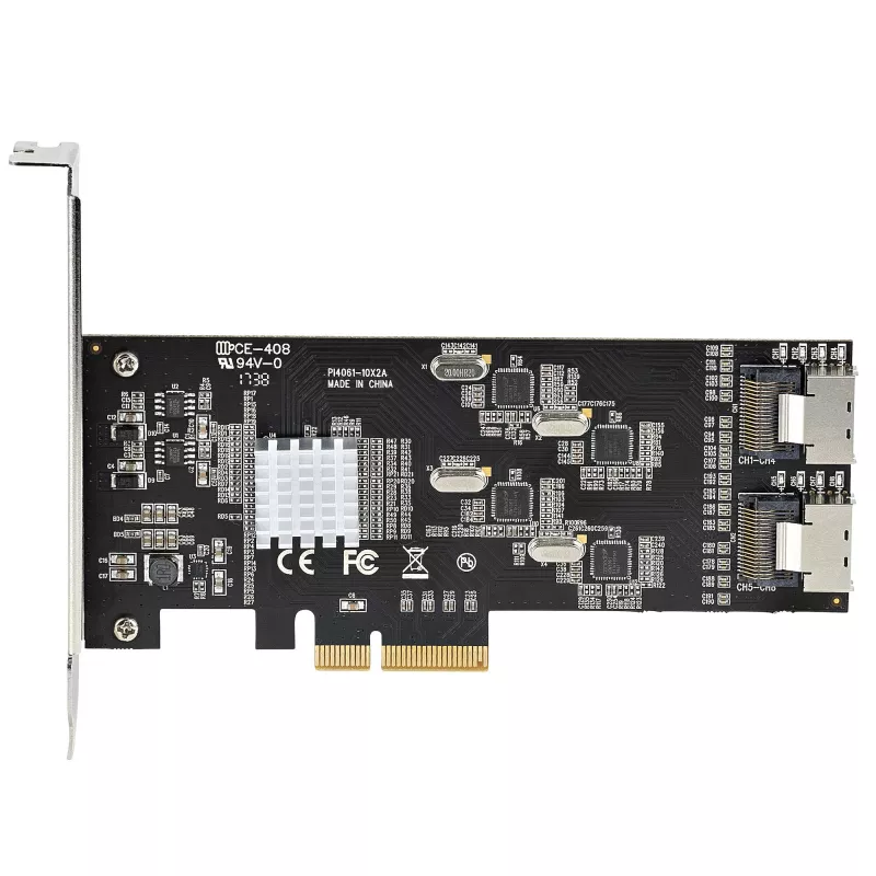 Placa SATA PCIe StarTech.com de 8 portas – Placa de expansão PCI Express 6 Gbit/s SATA com 4 controladores host – Placa controladora SATA PCIe – PCI-e x4 Gen 2 para SATA III – SATA HDD/SSD