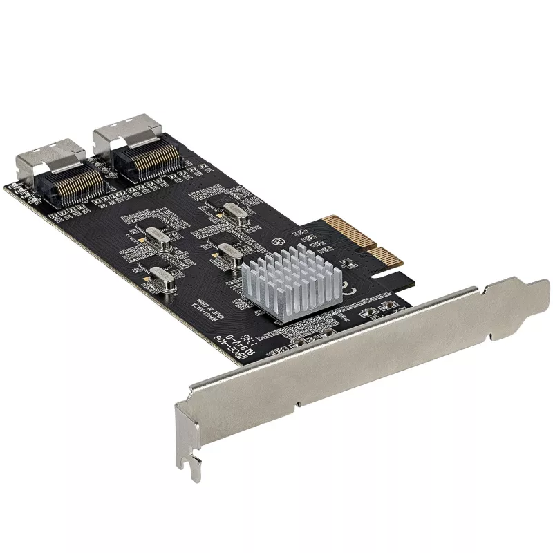 Placa SATA PCIe StarTech.com de 8 portas – Placa de expansão PCI Express 6 Gbit/s SATA com 4 controladores host – Placa controladora SATA PCIe – PCI-e x4 Gen 2 para SATA III – SATA HDD/SSD