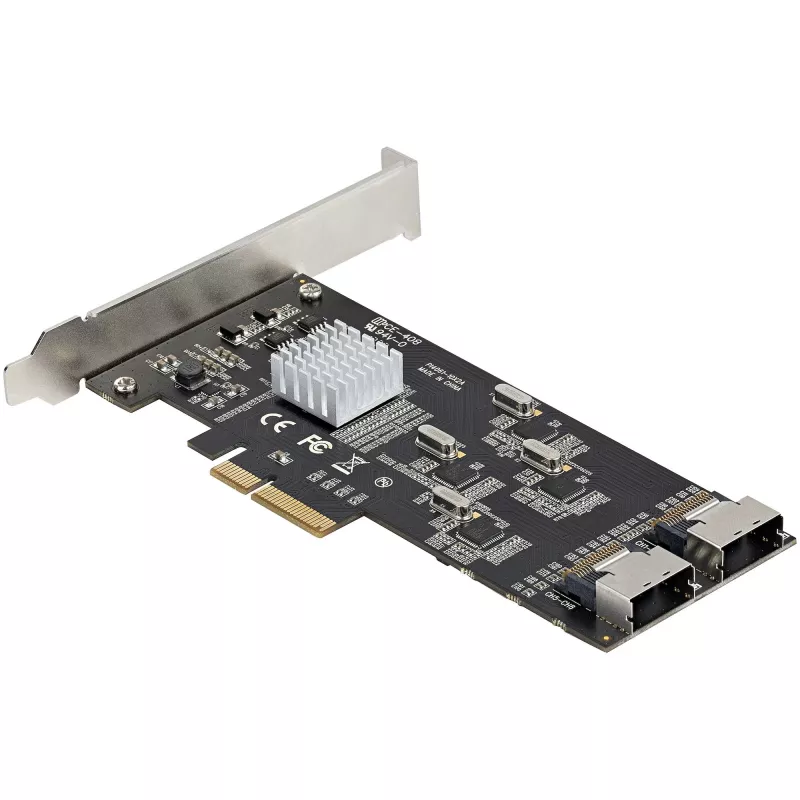 Placa SATA PCIe StarTech.com de 8 portas – Placa de expansão PCI Express 6 Gbit/s SATA com 4 controladores host – Placa controladora SATA PCIe – PCI-e x4 Gen 2 para SATA III – SATA HDD/SSD
