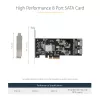 Placa SATA PCIe StarTech.com de 8 portas – Placa de expansão PCI Express 6 Gbit/s SATA com 4 controladores host – Placa controladora SATA PCIe – PCI-e x4 Gen 2 para SATA III – SATA HDD/SSD