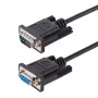 Cabo serial null modem RS232 StarTech.com 3m, cabo serial crossover com blindagem Al-Mylar, cabo serial DB9 porta COM fêmea para macho, compatível com dispositivos DTE, Preto, F/M