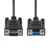 Cabo serial null modem RS232 StarTech.com 3m, cabo serial crossover com blindagem Al-Mylar, cabo serial DB9 porta COM fêmea para macho, compatível com dispositivos DTE, Preto, F/M