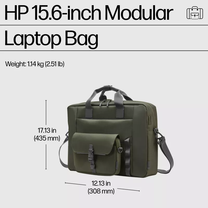 Mala modular para portátil HP 15,6 polegadas, mala de ombro, 39,6 cm (15,6