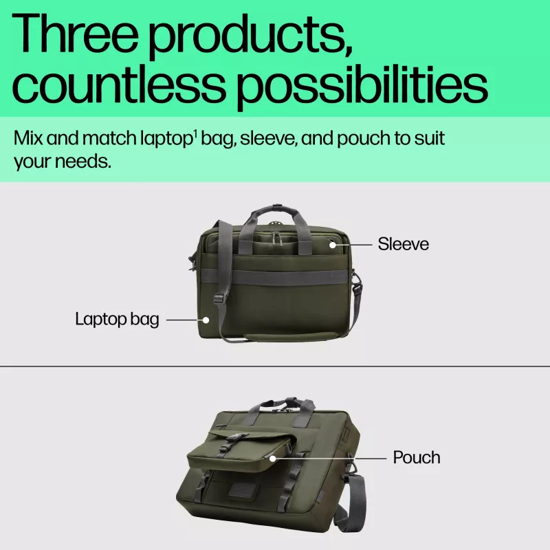 Mala modular para portátil HP 15,6 polegadas, mala de ombro, 39,6 cm (15,6