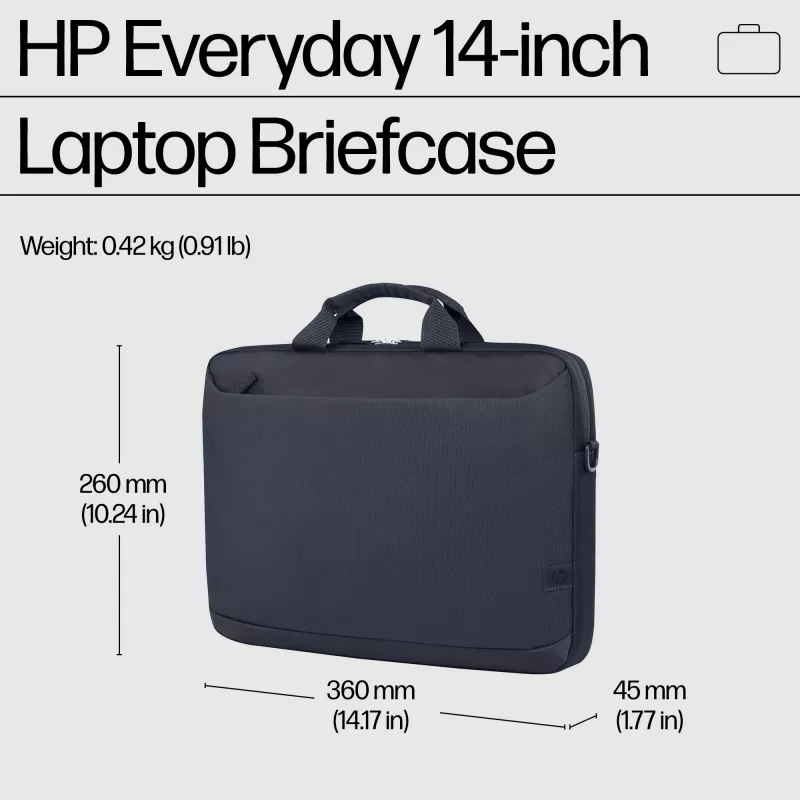 HP A08KGAA Everyday mala para portátil de 14 polegadas, 35,8 cm (14,1 polegadas), poliéster, Odyssey cinzenta
