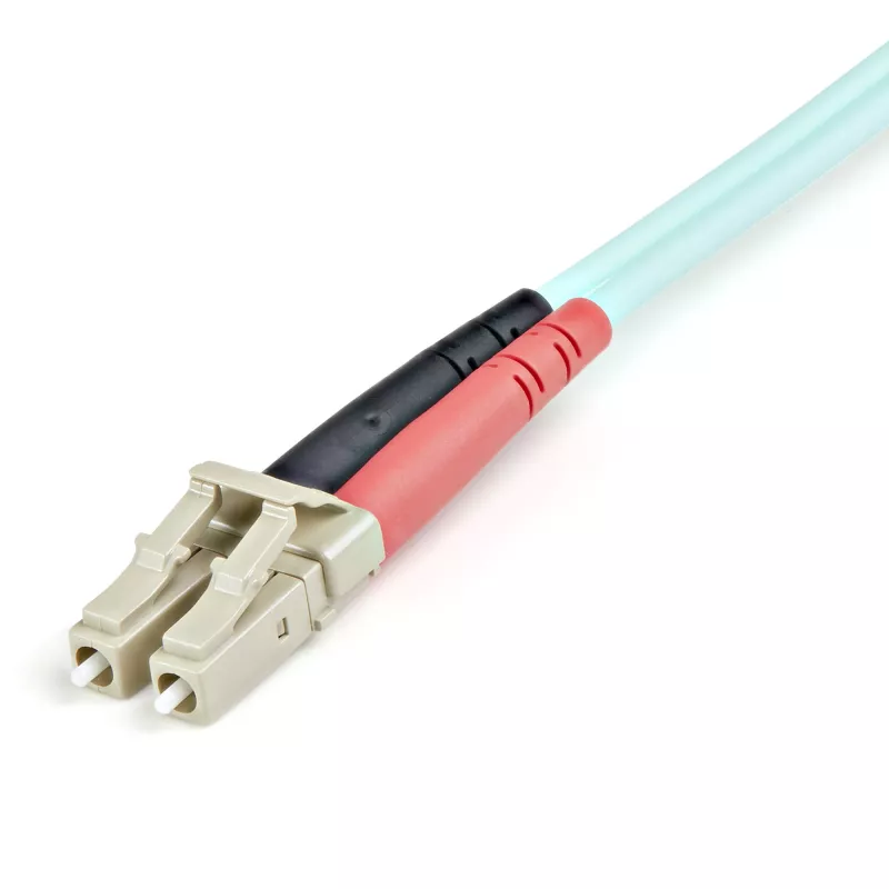 Cabo de fibra ótica multimodo LC/UPC para LC/UPC OM3 StarTech.com 1m (3ft), cabo de fibra ótica zipcord full duplex 50/125µm, 100G, baixa atenuação de inserção, cabo de patch de fibra LSZH