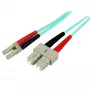 Cabo de fibra ótica multimodo LC/UPC para SC/UPC OM3 StarTech.com 2m (6ft), cabo de fibra ótica zipcord full duplex 50/125µm, 100G, baixa atenuação de inserção, cabo de patch de fibra LSZH