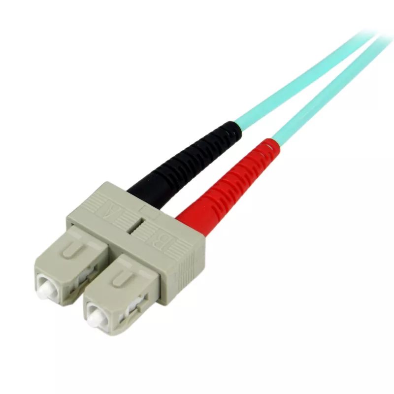 Cabo de fibra ótica multimodo LC/UPC para SC/UPC OM3 StarTech.com 2m (6ft), cabo de fibra ótica zipcord full duplex 50/125µm, 100G, baixa atenuação de inserção, cabo de patch de fibra LSZH