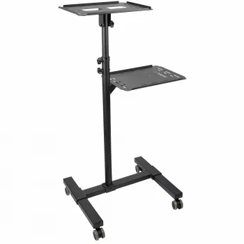 Suporte/carrinho móvel para projetor e portátil StarTech.com – suporte robusto e portátil para projetor (2 prateleiras, cada uma com capacidade de 10 kg) – carrinho de altura ajustável para apresentações com rodas bloqueáveis