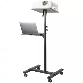 Suporte/carrinho móvel para projetor e portátil StarTech.com – suporte robusto e portátil para projetor (2 prateleiras, cada uma com capacidade de 10 kg) – carrinho de altura ajustável para apresentações com rodas bloqueáveis