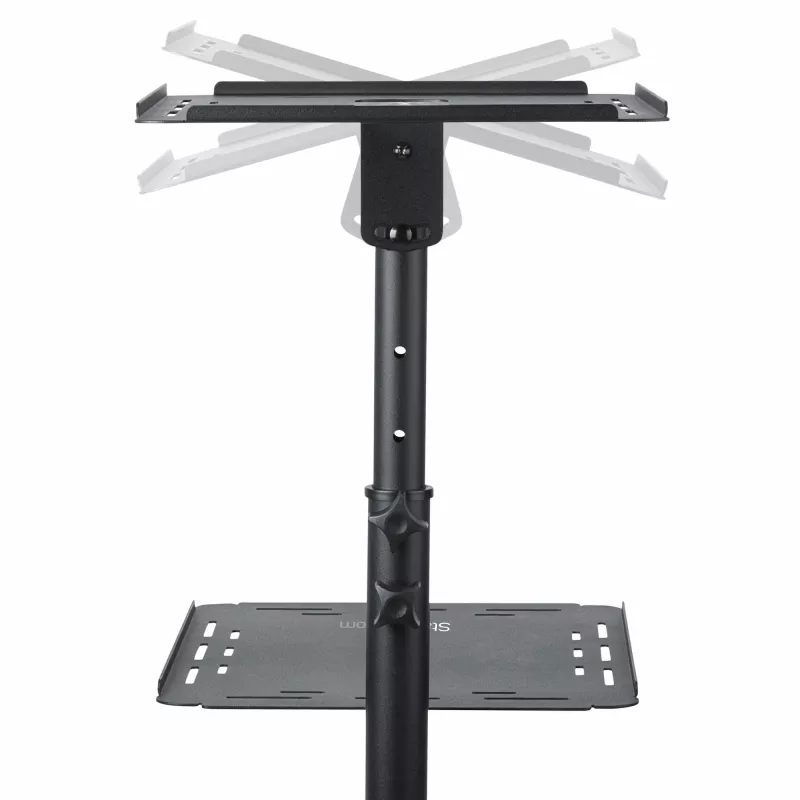 Suporte/carrinho móvel para projetor e portátil StarTech.com – suporte robusto e portátil para projetor (2 prateleiras, cada uma com capacidade de 10 kg) – carrinho de altura ajustável para apresentações com rodas bloqueáveis