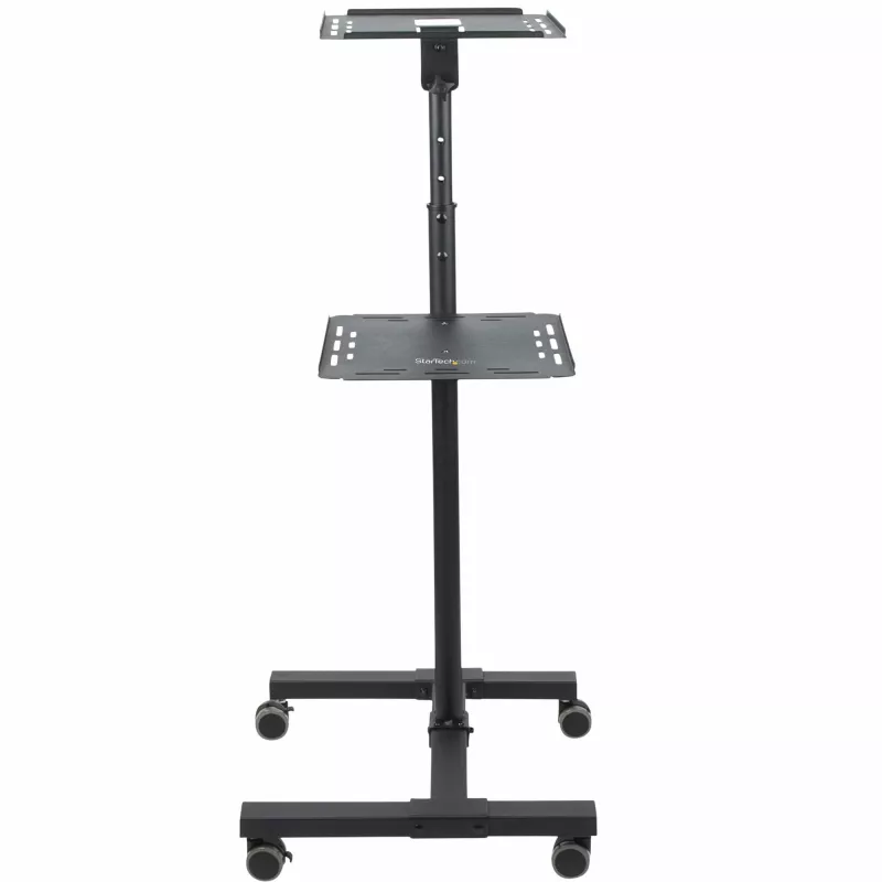 Suporte/carrinho móvel para projetor e portátil StarTech.com – suporte robusto e portátil para projetor (2 prateleiras, cada uma com capacidade de 10 kg) – carrinho de altura ajustável para apresentações com rodas bloqueáveis
