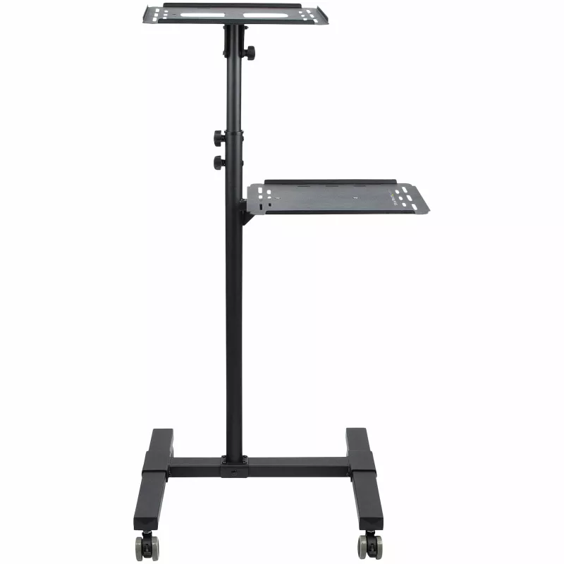 Suporte/carrinho móvel para projetor e portátil StarTech.com – suporte robusto e portátil para projetor (2 prateleiras, cada uma com capacidade de 10 kg) – carrinho de altura ajustável para apresentações com rodas bloqueáveis